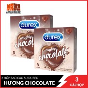 Combo 2 Bao Cao Su Durex Hương Naughty Chocolate - Socola 3 Cái Hộpx2