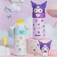 QEARZ Kuromi/mely/cinnamoroll ขวดสูญญากาศถ้วยน้ำความจุสูงสแตนเลสกระบอกน้ำแก้วความร้อน350มล.