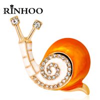 【YF】■  Rinhoo Fashion Enamel Snails Insect Brooches Pins Rhinestone Brooch Bijouterie Badge Jewelry