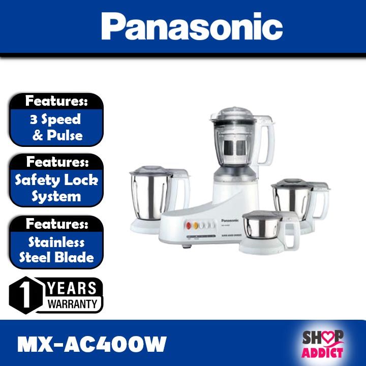 Panasonic MX-AC400 220 Volt 3-In-1 Mixer, Grinder & Blender