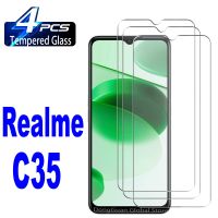 AA Hotสายชาร์จ Realme กระจกนิรภัยสำหรับ4ชิ้น C25Y C35 C21Y C21 C20A C15 C25S C11 V23โทรศัพท์ป้องกันฟิล์มกันรอยป้องกันเต็มพื้นที่ของหน้าจอ