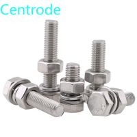 304 stainless steel hexagon bolt screw and nut set large full extension screw m3m4m5 10PCS