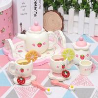 Creative White Afternoon Tea Set Lemon Simulation Play House Kitchen Wooden Childrens Toy New Strawberry Cake Toy