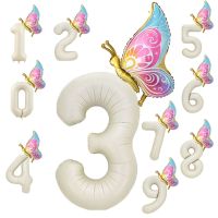 【DT】hot！ 2Pcs Birthday Foil Balloons Set Caramel Number 32inch for Baby Shower Wedding Decortion