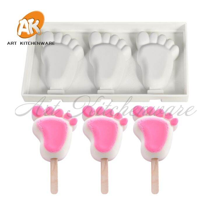 3hole-baby-feet-ice-cream-mold-diy-chocolate-silicone-cakesicle-mould-freezer-juice-ice-pop-maker-cakedecorating-tool-bakeware