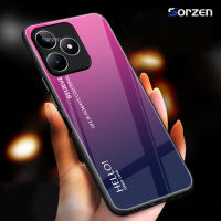 สำหรับ Realme C53 เคสกระจกเทมเปอร์ไล่ระดับสีกันกระแทกฝาครอบป้องกันด้านหลังแบบเต็ม