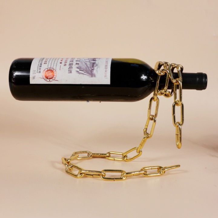 DT06-15 แท่นวางขวดไวน์แบบโซ่สีทอง