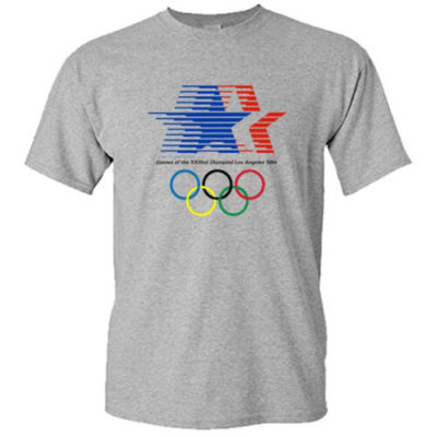 Los Angeles Olympic 1984 Logo Mens Grey Tshirt Size S To 5Xl