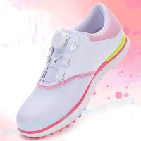 TTYGJ new golf shoes womens shoes waterproof shoes rotating laces fixed studs sports shoes non-slip white shoes J