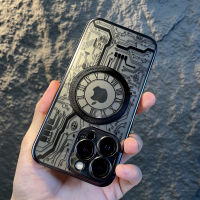 iphone case Apple 14/13/12 มาพร้อมฟิล์มเลนส์แม่เหล็ก 3D รูปแบบแผงวงจร iphone15promax เคสโทรศัพท์มือถือป้องกันการล่มสลาย