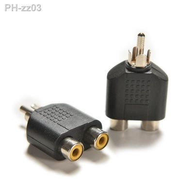 2pcs/lot RCA Y Splitter AV Audio Video Plug Converter 1 Male to 2 Female Adapter Kit AV Jack RCA Plug To Double