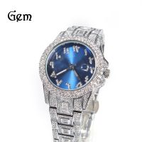 [Free ship] and hip-hop new dial quartz watch creative personality round diamond mens