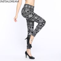 INITIALDREAM Brand High Elastic Women Print Leggings High Waist Soft Women Trousers Fitness Legging Female Casual Pant HYK-99