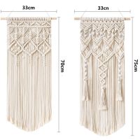 2ชิ้นแขวนพรมทอแขวนผนัง Boho Macrame ทอมืออุปกรณ์ตกแต่งบ้าน Hiasan Kamar นอร์ดิกอาร์ตพู่สำหรับหอพักอพาร์ทเมนต์