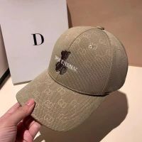 【Hot Sale】 Hat womens peaked cap mens spring and autumn new baseball show face fashion sunscreen summer bear ins sunshade style