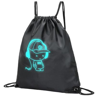 New Luminous Men Women Children Drawstring Backpack Bag