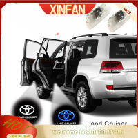 XINFAN ไฟ LED 2ชิ้นสำหรับไฟสำหรับโตโยต้าประตูรถ Land Cruiser J100 J200โคมไฟต้อนรับภายในเครื่องฉายเลเซอร์รูปโลโก้ที่ติดตั้งแบบไม่ทำลาย