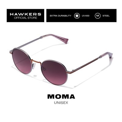 HAWKERS Silver Red MOMA Sunglasses for Men and Women, unisex. UV400 Protection. Official product designed in Spain RMOMA2