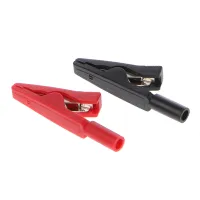 【YY】2 Pcs Insulated Alligator Clip, Alligator Adapter, 2mm Banana Female Adapter, Multimeter Alligator Clip