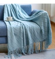 Knitted Blanket Sofa Thin Blanket Cover Blanket Tassel Blanket Office Air-conditioning Throws Bay Window Air Conditioning Quilt