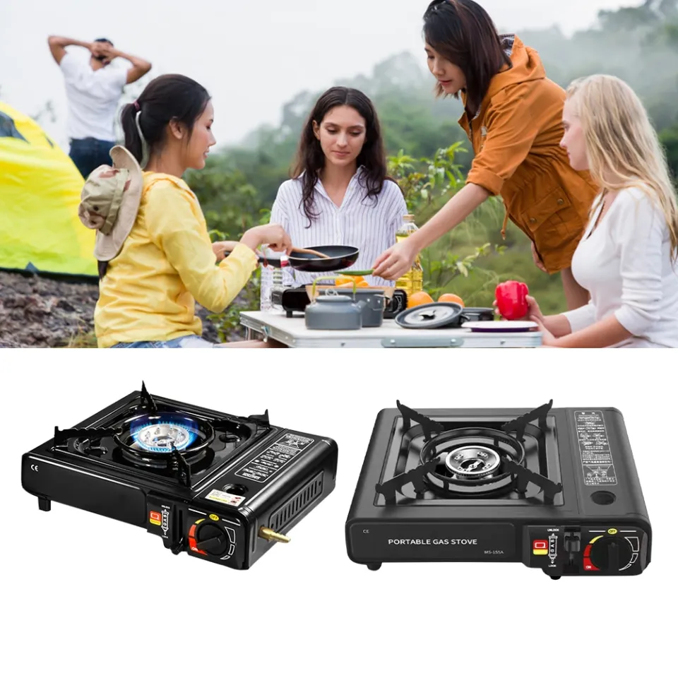 Outdoor Portable Foldable Gas Stove Dual Use Hiking Set Camping Stove  Equipment for Hiking Trekking Picnic Party