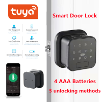 E Life Smart Store Tuya Wifi Apartment Smart Lock Fingerprint Ball Lock Digital Keypad IC Card Password Remote Bedroom Mobile Phone APP Unlocking Password Unlocking IC Card Unlocking Unlocking