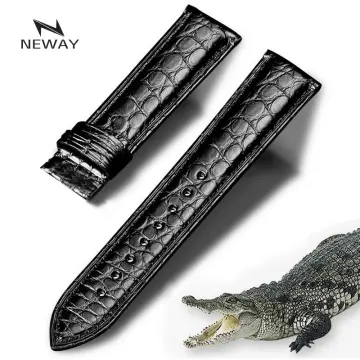 18mm/16mm Genuine Dark Red Alligator Crocodile Leather Watch Strap