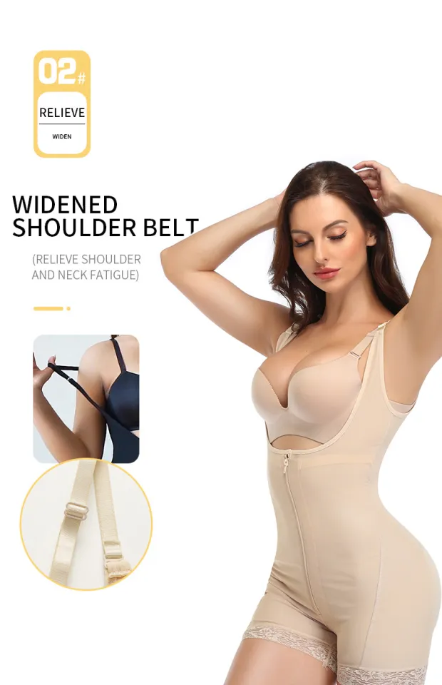 Shapewear for Women Tummy Control Fajas Colombianas Body Shaper Zipper Open  Bust