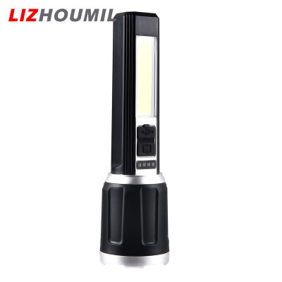 LIZHOUMIL ไฟฉายแสงกลางแจ้งกันน้ำแบบชาร์จ Usb เดินป่าตั้งแคมป์โคมไฟ Cob ไฟฉายฉุกเฉินข้าง