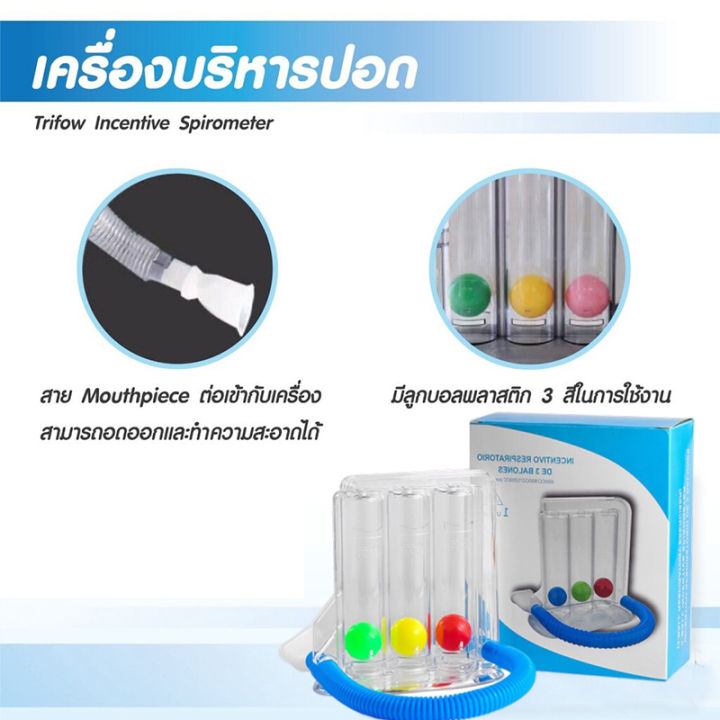 เครื่องบริหารปอด-เครื่องดูดบริหารปอด-triflow-incentive-spirometer-ออกกำลังปอด-ก่อน-หลังผ่าตัด-ใช้สำหรับลด-ภาะแทรกซ้อนในปอด-ป้องกันและลดอาการปอดอักเสบ-ปอดบวม-หรือ-สำหรับู้สูงอายุที่ไม่ค่อยได้ออกกำลังกา