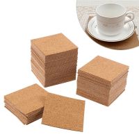 10Pcs Self-Adhesive Cup Mat Square Cork Coasters Wine Drink Coffee Tea Cup Mats Non-slip Table Pad For Home Office Kitchen