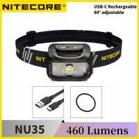 เดิม NITECORE NU35 460Lumens USB ชาร์จเสริมสูง CRI LED สีขาวในตัวแบตเตอรี่ไฟหน้าที่มีประสิทธิภาพ