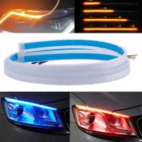 [ANYA Auto Parts] 2ชิ้นรถยนต์ LED DRL โคมไฟแถบรถกลางวันวิ่งไฟ12โวลต์เลี้ยวแสงที่มีความยืดหยุ่นกันน้ำนุ่มหลอดคู่มือแสงแถบ