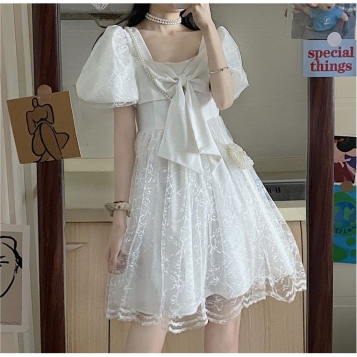 TOP summer white dress formal casual wedding dress civil ninang dress ...