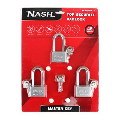 NASH กุญแจมาสเตอร์คีย์ คอยาว 45 มม. (ชุด 3) [ส่งเร็วส่งไว มีเก็บเงินปลายทาง]