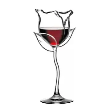 JINYOUJIA-Lily of The Valley Wine Glass, Relief Fancy Red Wine Goblet,  Lead-free Crystal Glass, Home Kitchen Light, Luxury