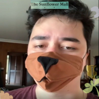 Sunflower พูดคุยหน้ากาก canine สัตว์นกปากปากหน้าปก costuetalking Face Mask