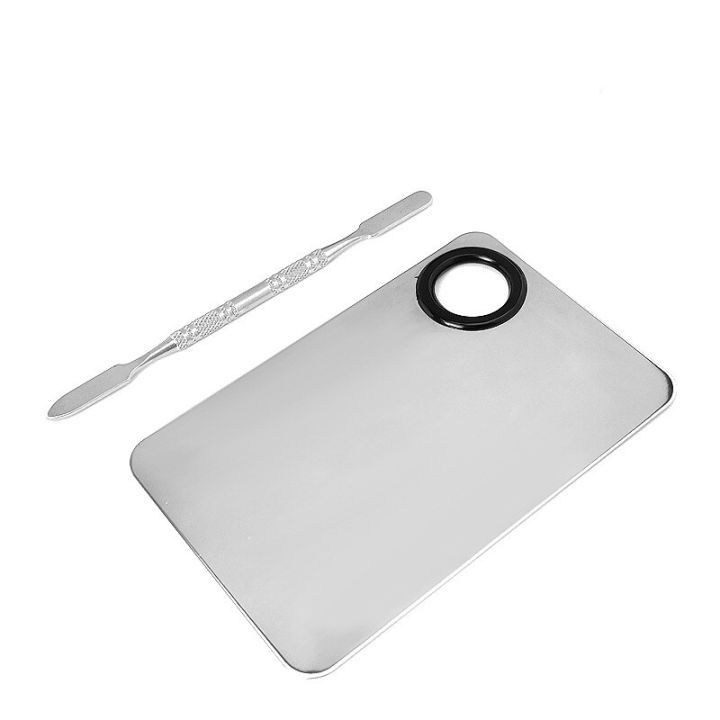 makeup-mixing-palette-upgrad-stainless-steel-metal-mixing-tray-with-spatula-artist-tool-for-mixing-foundation-nail-art