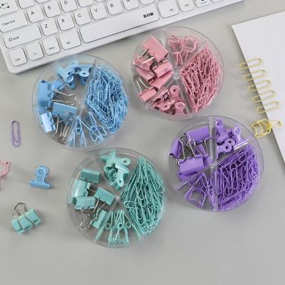 84Pcs Paper Clips Multifunctional Strong Clip Stationery Mini Cute Colorful Paper Ticket Dovetail Clips Combination Set Office S