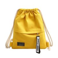 [HOT YAPJLIXCXWW 549] Unisex Casual Canvas Storage School Gym Drawstring Bag Pack Rucksack Book Backpack Travel Pouch.กระเป๋า
