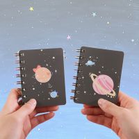 ▽¤◆ 80 Sheets Starry Sky Exploration Series Mini Notebook A7 Portable Sketchbook Cartoon Scrapbook Stationery School Accessories