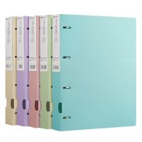 A4 File Folders Display Book 4 Hole Binder Folders Morandi Color Waterproof Document Ring Binder Folder