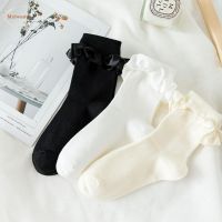 {Sock Shop} ถุงเท้าโลลิต้านุ่ม MXBEAUTY สำหรับผู้หญิงถุงเท้าครึ่งเข่าผ้าฝ้ายถุงเท้าสั้นลูกไม้น่ารักแนวย้อนยุคมีระบายข้างหลากสี