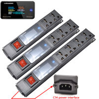 ปลั๊กไฟ รางปลั๊กไฟ pdu ติดแล็ค display voltmeter ammeter power meter Switch 2-10 ช่อง Universal Socket C14 Interface