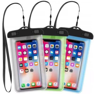 Sarung ponsel Iphone 13 12 tas ponsel kantong bening tahan air Universal tahan air PVC dengan tali penyandang