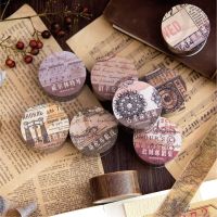 18.5mm*2m Retro Washi Tapes for Junk Journal DIY Scrapbooking Creative Stationery Decor Diary Marking Adhesive Tapes Pendants