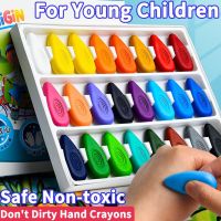 24 Colors Wax Crayons for Baby Kids Washable Safe Painting Drawing Tool Pencil for Students School Office Art Supply