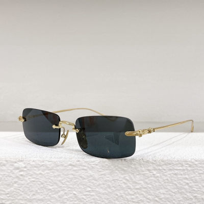 New Chrome SINNERGASM-A Rimless Rectangular Small Sunglasses nd Designer Top Quality Metal Frame Pilis Sun glasses Women Men
