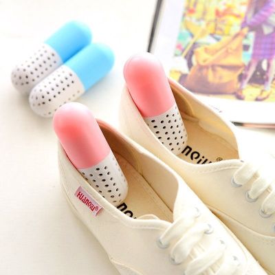 2pcs/pack Smell Absorber Capsule Shape Cleaning Tools Shoe Dryer Deodorizer Desiccant Moisture proof Silica Gel Home Accessories