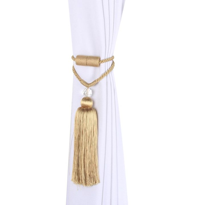 bel-avenir-1pc-curtain-tieback-tassels-hanging-ball-gold-home-decor-tieback-magnet-buckle-rope-holdback-curtain-accessories